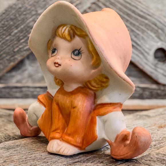 1970’s Vintage Ceramic Bisque Pixie Elf Figurine by Homco #5213-Whimsical, Fairy - Picture 3 of 7